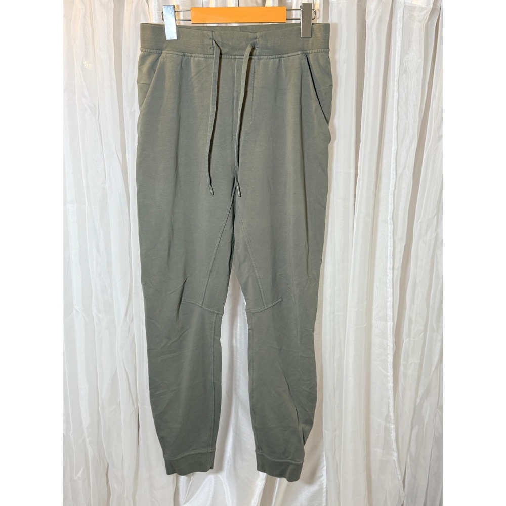 Lululemon City Sweat Jogger Mens Small Olive Green French Terry Tapered Pants